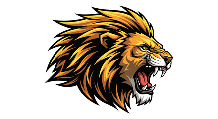 Illustration of a Roaring Lion Head. © Z Z K V V C Art