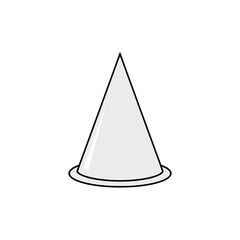 Simple Line Drawing of a Cone Shape.