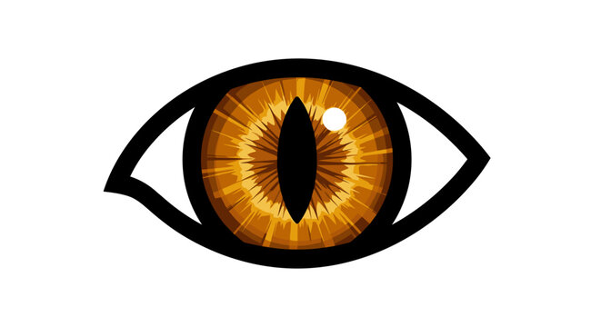 Golden Eye Illustration with Black Outline.