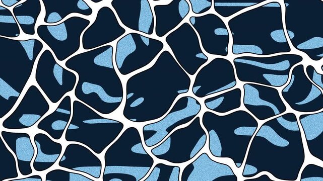 Biomorphic abstract background. Abstract organic blue pattern. Wave pattern with curved lines and shapes. Loopable animation.