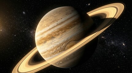 Spectacular View of the Majestic Saturn with Rings in the Cosmos