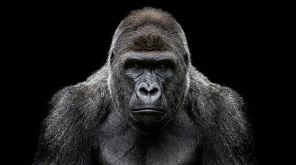 Obraz premium Gorilla Portrait on Black Background Studio.