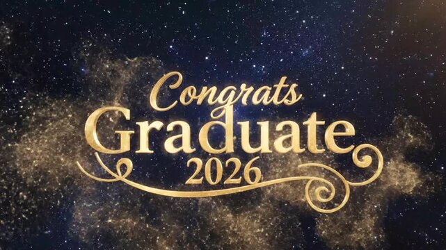 Celebratory Graduation Announcement with Glittering Background 2026