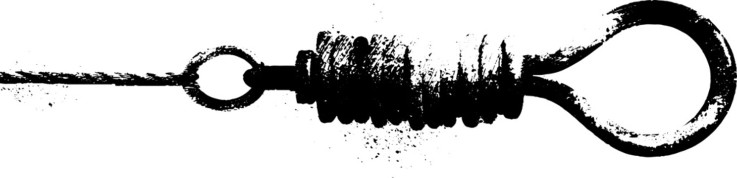 High contrast winch fairlead stencil design for industrial art and decoration