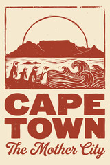 Fototapeta premium Cape Town Travel Poster Art