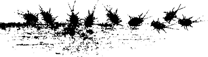 High contrast bug splat on windshield in stencil style for abstract design