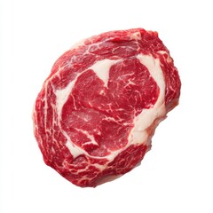 Fototapeta premium Fresh Raw Ribeye Steak on White Background Perfect for Culinary and Food Photography Projects