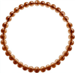 Obraz premium A beautiful amber beaded bracelet on a white background