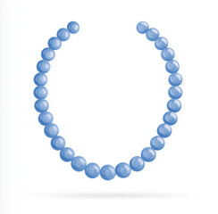 Obraz premium A beautiful blue beaded necklace on a white background