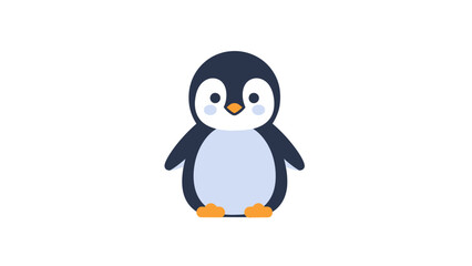Obraz premium Cute Cartoon Penguin Character, Adorable Baby Penguin Illustration