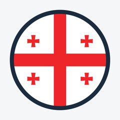 Obraz premium Round Georgia flag emblem design element