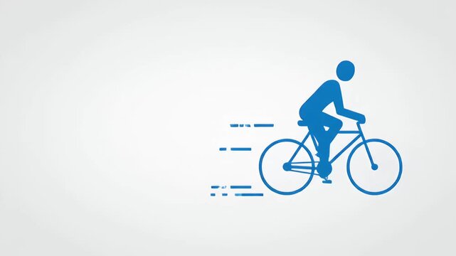 Cycling Silhouette on White Background - A Sporty Illustration.