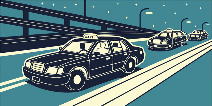 A bustling highway filled with various vehicles including cars and trucks. Vector