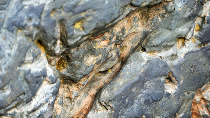 Colors and textures of a rocky landscape in daylight