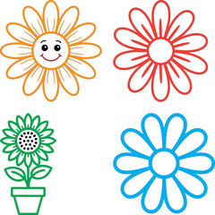 Flower icon set