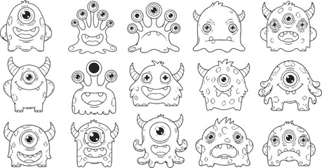set of funny cartoon monsters © Drstark