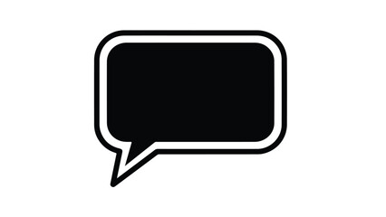 Fototapeta premium A simple black and white illustration of a speech bubble on a clean white background.