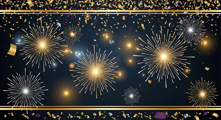 Festive Fireworks and Confetti Background for Celebrations and Events.
