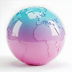 Colorful Globe - A Vibrant Representation of Earths Continents.