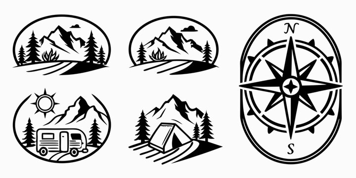 A collection of various compasses and navigation tools from different eras Vector