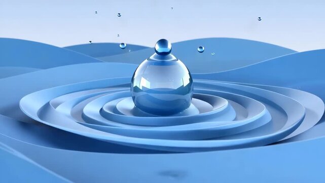 Minimal Blue Water Droplet Environmental Awareness Background