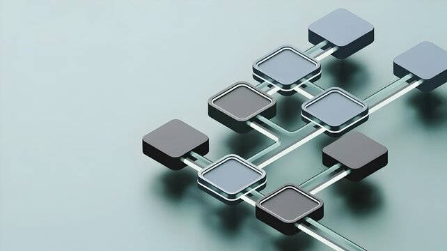 Slate gray and blue process flow grid &ndash; Ideal for project management tools, software development, or corporate efficiency.