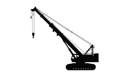 Construction crane depicted in a stark dramatic silhouette © Taylor
