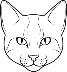 Minimalist Cat Face Outline