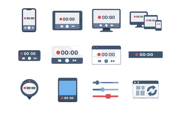 Fototapeta premium Reset badge modal icon banner bottom image timer sheet generation vector floating