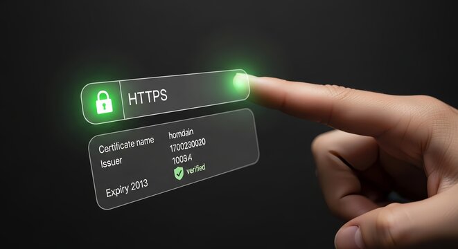 Secure online transaction with HTTPS encryption on modern device