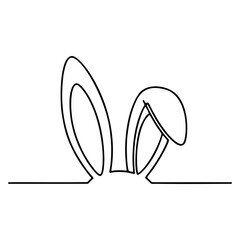 Easter Bunny Continuous One Line Drawing