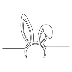 Easter Bunny Continuous One Line Drawing