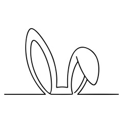 Easter Bunny Continuous One Line Drawing
