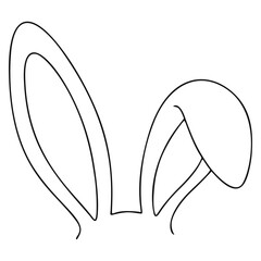 Easter Bunny Continuous One Line Drawing