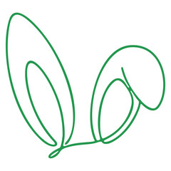 Easter Bunny Continuous One Line Drawing