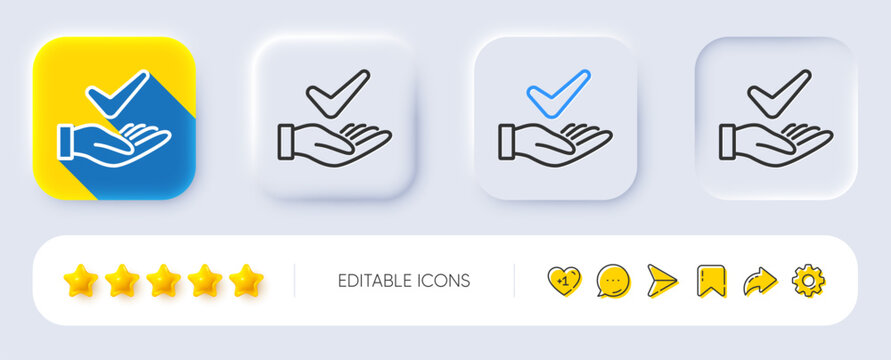 Dermatologically tested line icon. Neumorphic, Flat shadow, 3d buttons. Organic approved sign. No synthetic symbol. Line dermatologically tested icon. Social media icons. Vector