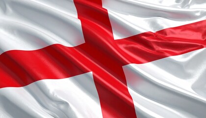 Fototapeta premium Vibrant Waving Flag of England (St. George's Cross)