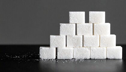 White Sugar Cubes Stacked in a Pyramid Formation