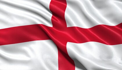 Vibrant Waving Flag of England: St. George's Cross Symbol