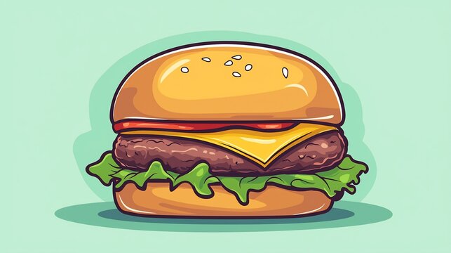 Tasty burger illustration