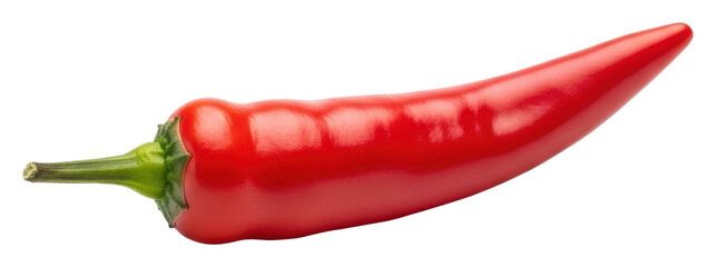 Slicing fresh red chili peppers for spicy recipes in a kitchen isolated on transparent background
