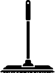 Mop Black silhouette Vector illustration