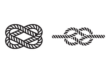 Vector rope knot set with nautical infinity knot and sailing symbol for maritime and strength concept © AbdullahAlMahmud