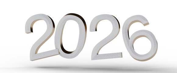 Abstract 3D illustration of the year 2026. Perfect for New Year's greetings, future planning, and business presentations © vegefox.com