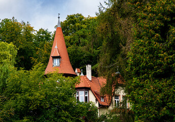 Ancient half-timber block residential house in Gdansk	