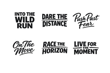 Fototapeta premium Motivational running quotes collection for inspiration and encouragement
