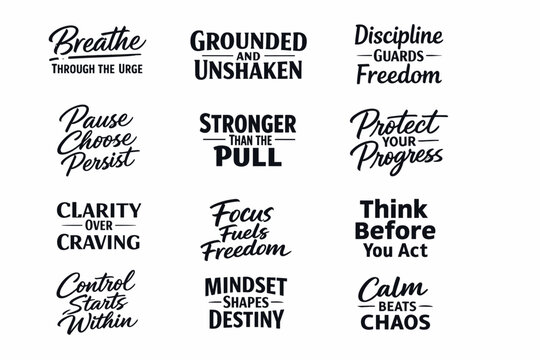 Inspirational motivational quotes collection: clarity, focus, progress, mindset, calm