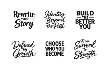 Fototapeta premium Motivational phrases for personal growth and self-improvement goals