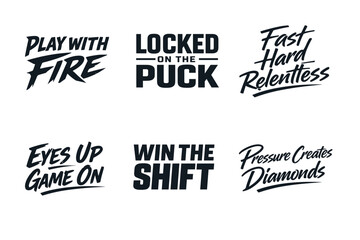 Fototapeta premium Motivational sports phrases in bold text design