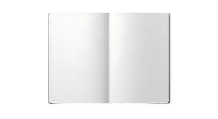 Fototapeta premium A blank, open book with a white background and black spine
